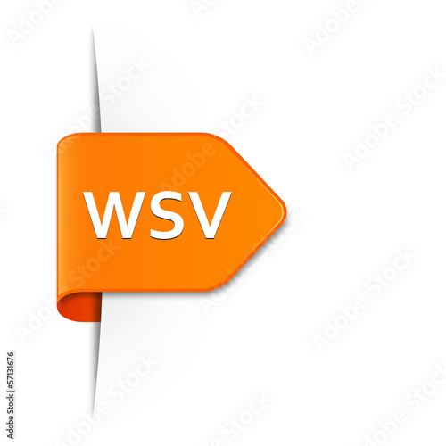 Winterschlussverkauf, WSV – Orangener Sticker Pfeil mit Schatten
