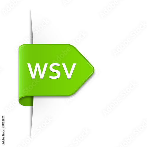 Winterschlussverkauf, WSV – Grüner Sticker Pfeil mit Schatten