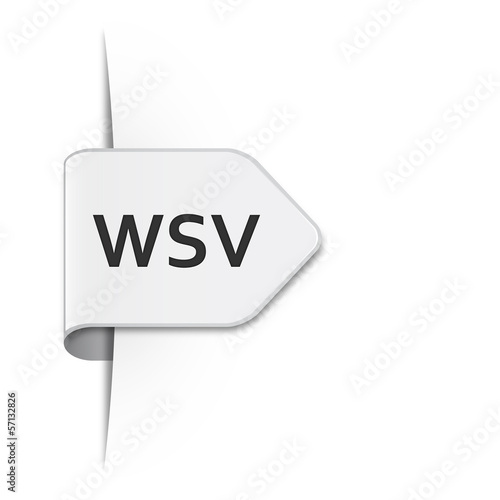 Winterschlussverkauf, WSV – Weißer Sticker Pfeil mit Schatten