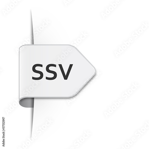 Sommerschlussverkauf, SSV – Weißer Sticker Pfeil mit Schatten