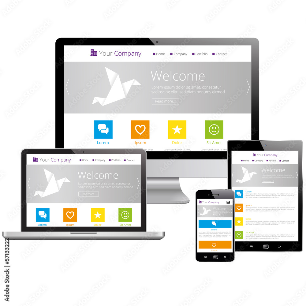 Responsive Design - Computer, Laptop, Tablet, Smartphone