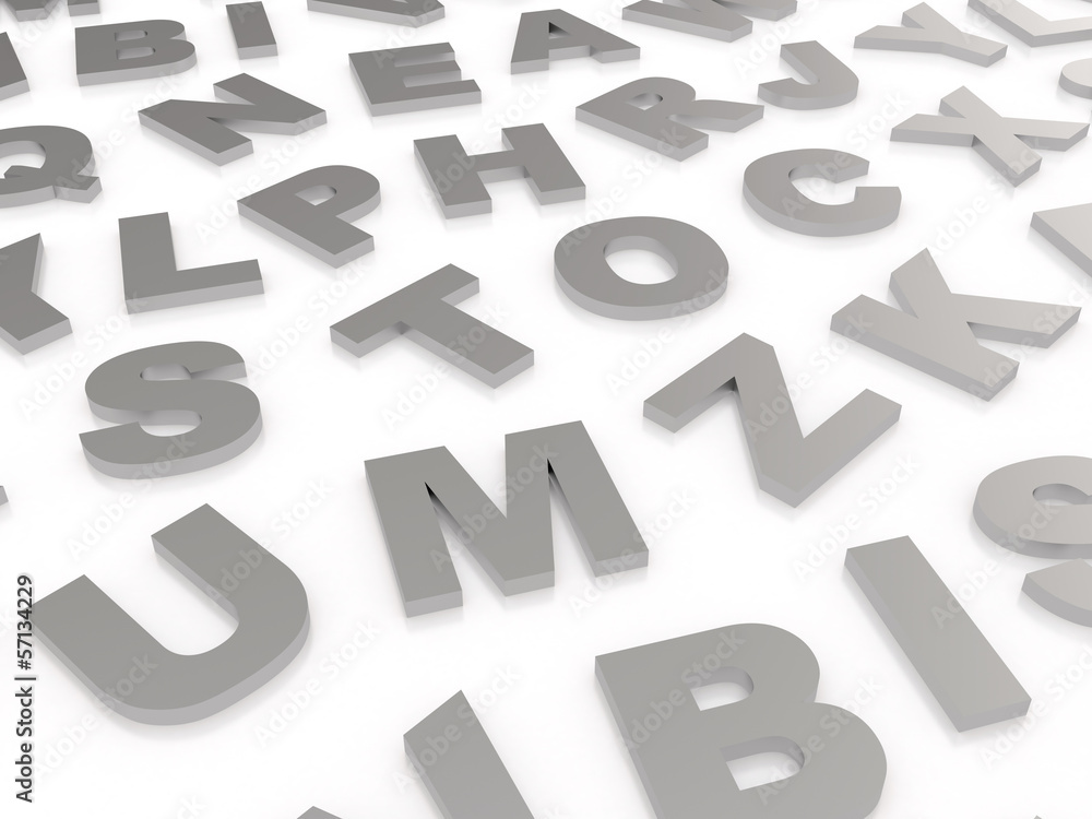 letters of the English alphabet. letters of the English alphabet.