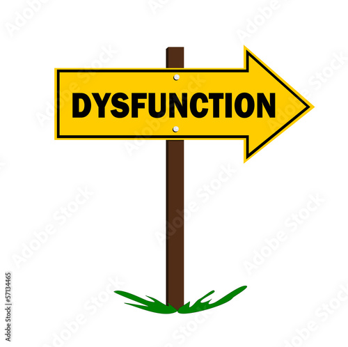 dysfunction sign with arrow