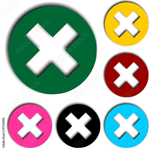 Colored web 2.0 button with delete sign