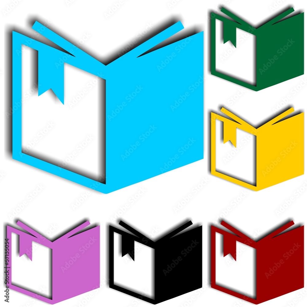 Colorful Open Books Icon Set Colorful Open Books Icon Set