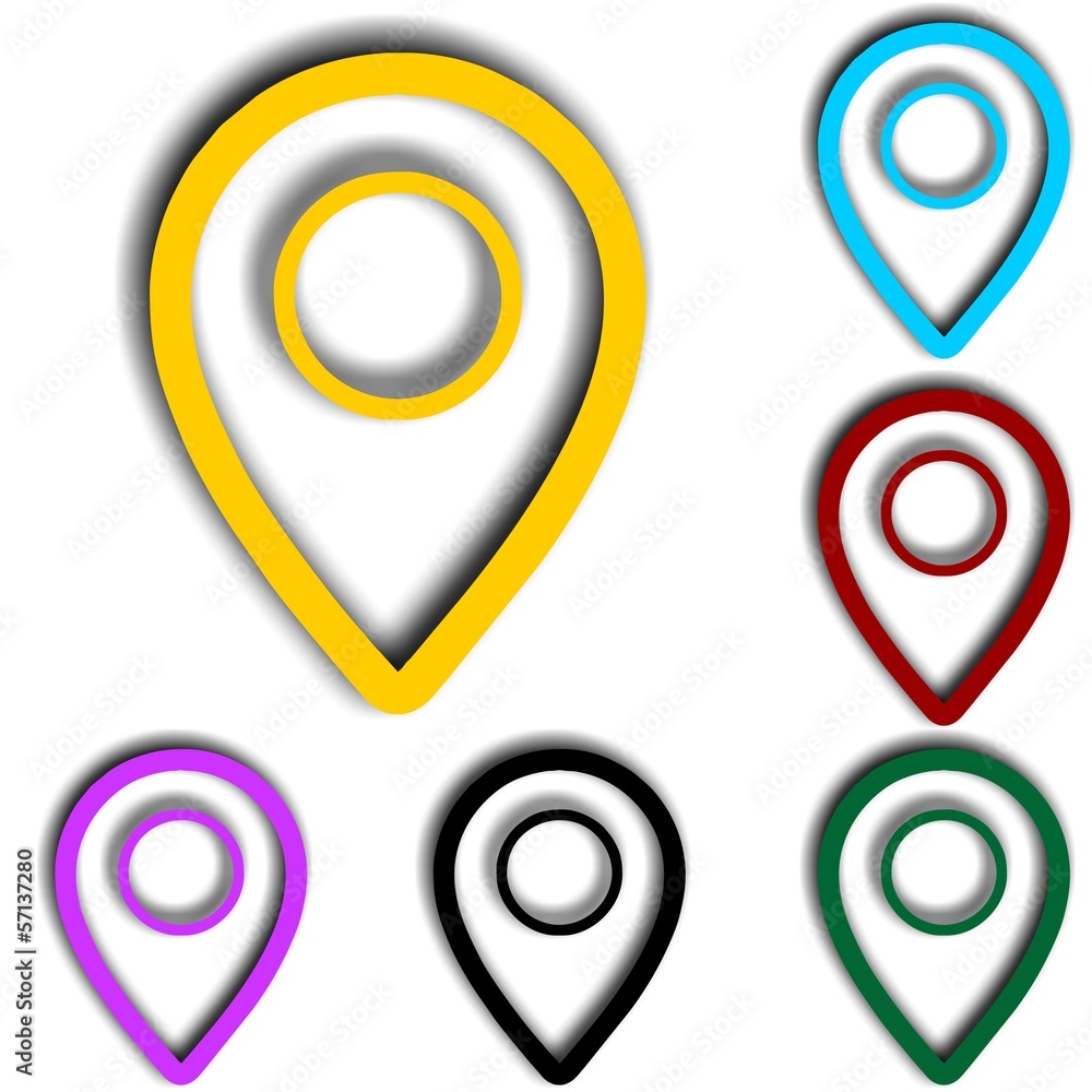 Set of round Colorful map pointers Set of round Colorful map pointers