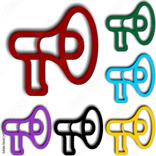 Colorful Megaphone Icon Set