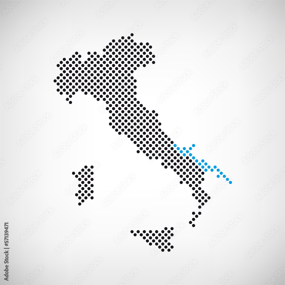 Apulien Italien Karte punktiert