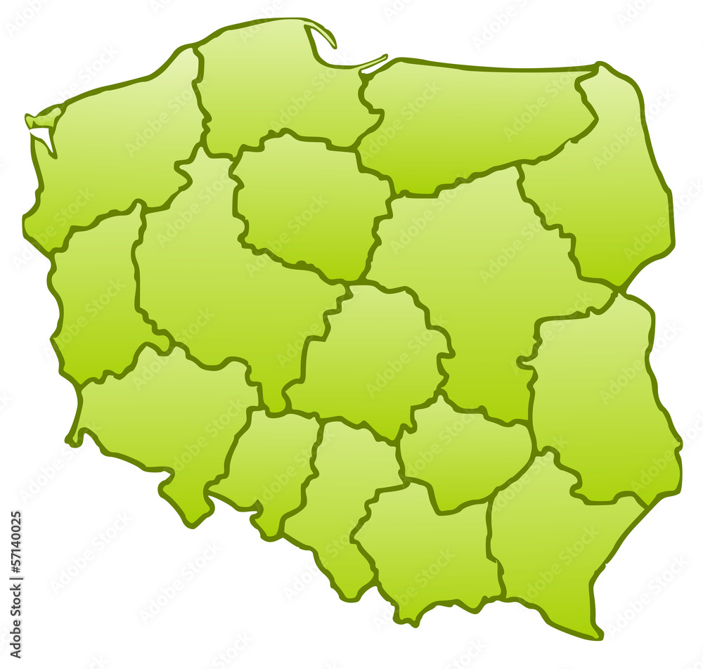 Map of Poland green
