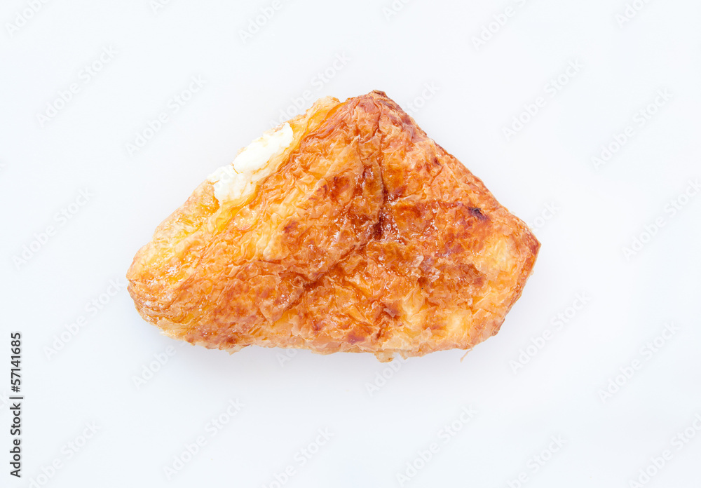 Isolated puff pastry cheese pie Isolated puff pastry cheese pie