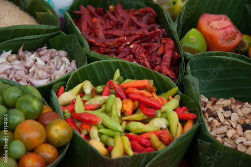 Papaya salad ingredient  a famous menu in Laos and Thailand