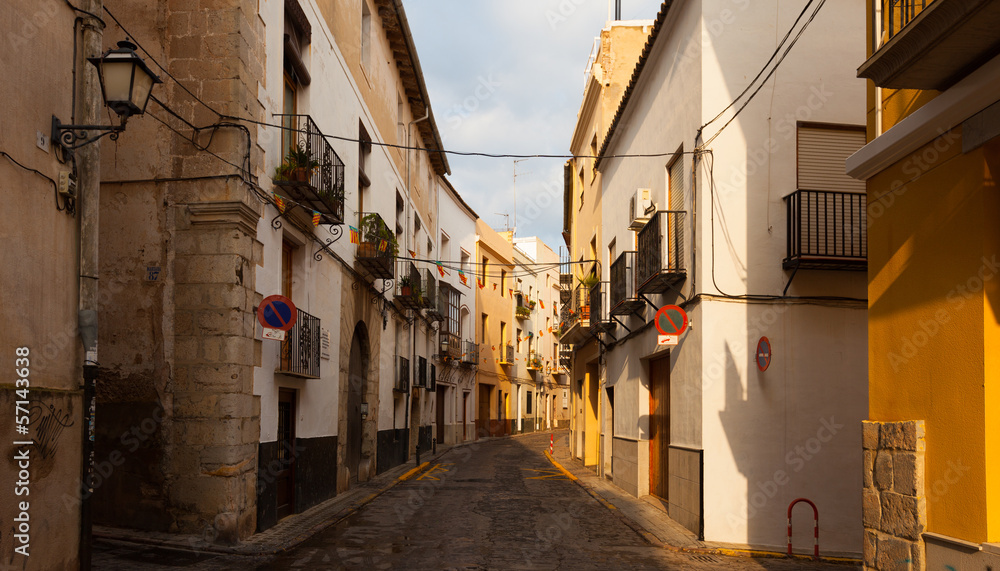 narrow street of spanish town.  Sagunto