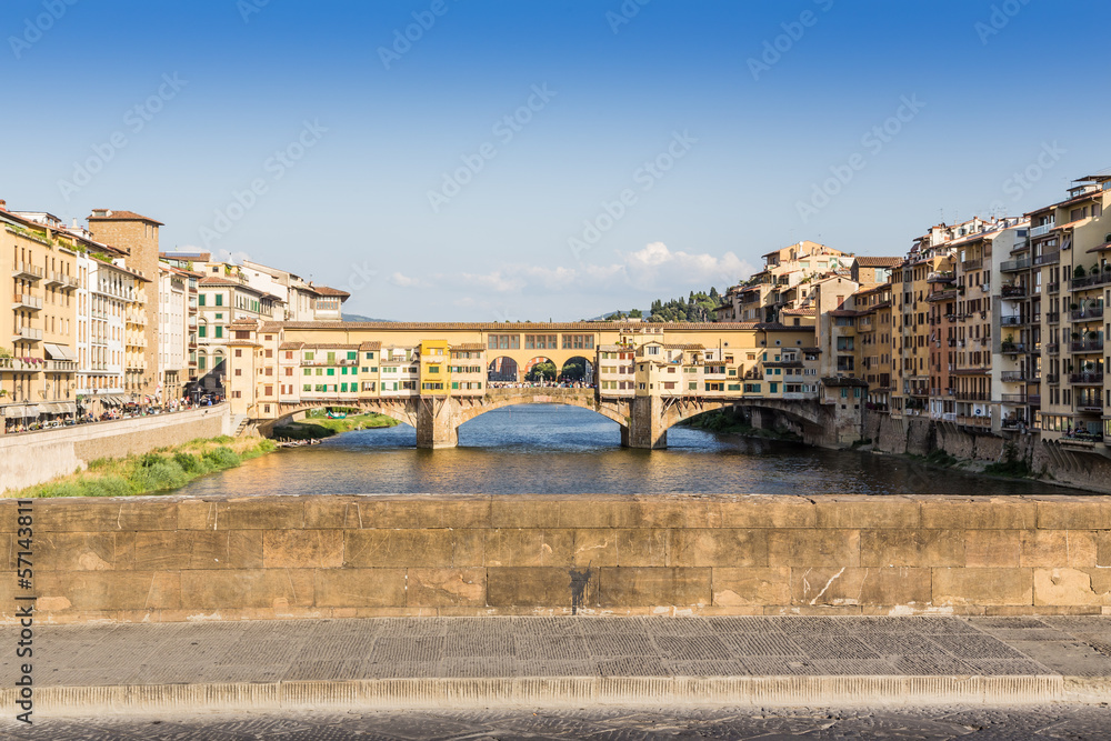 Arno river and Ponte Vecchio in Florence, Italy