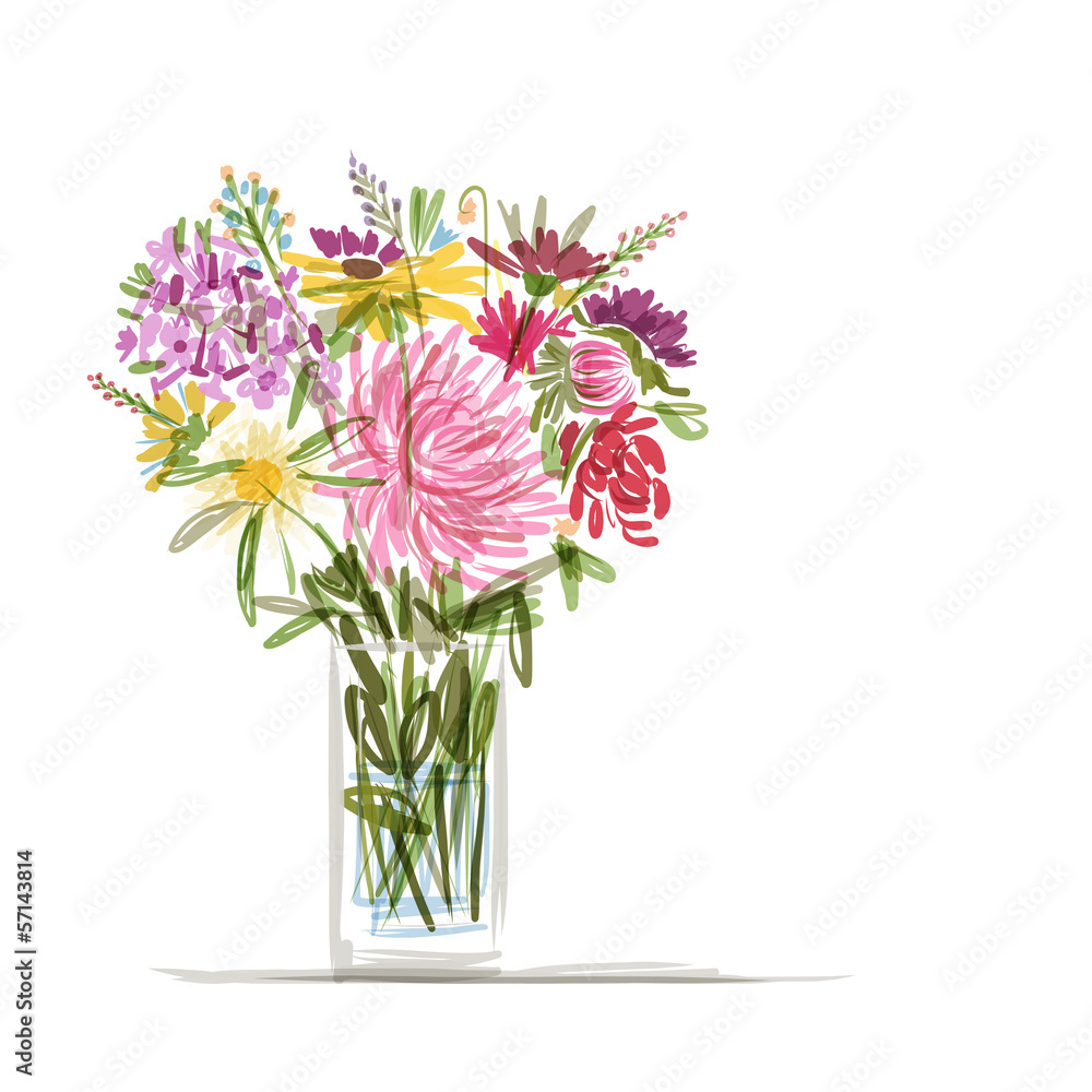 Floral summer bouquet for your design