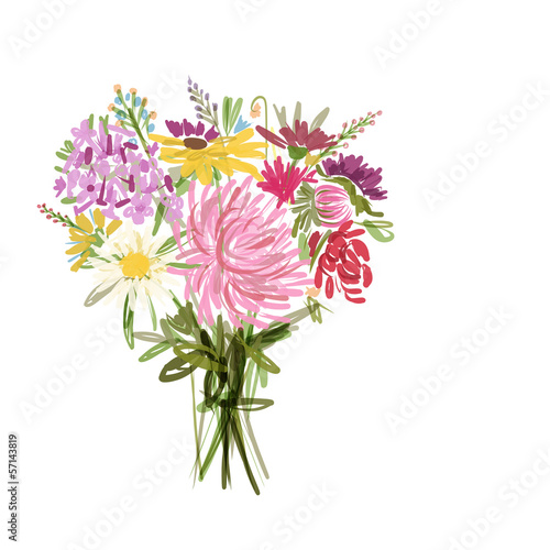 Floral summer bouquet for your design