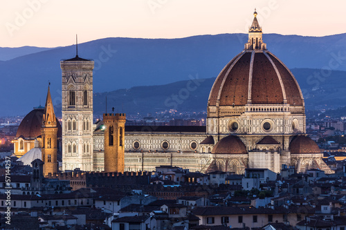 Cathedral Santa Maria dei Fiore at night  Florence