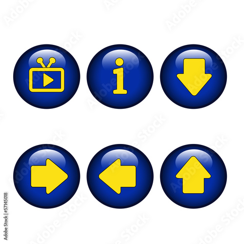 Vector icons for virtual tour, navigation buttons