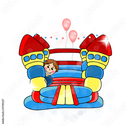 Vector bouncy castle - childrens entertainment - EPS 10