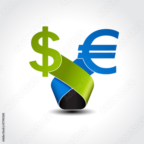 Vector symbol of dollar versus euro - choice currency - EPS 10