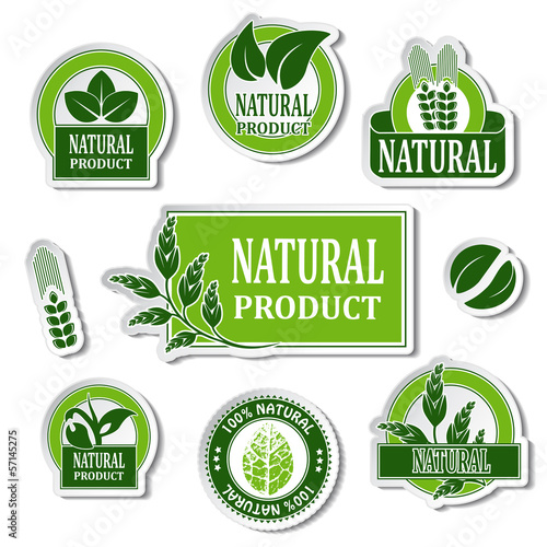 Vector nature stickers for natural product