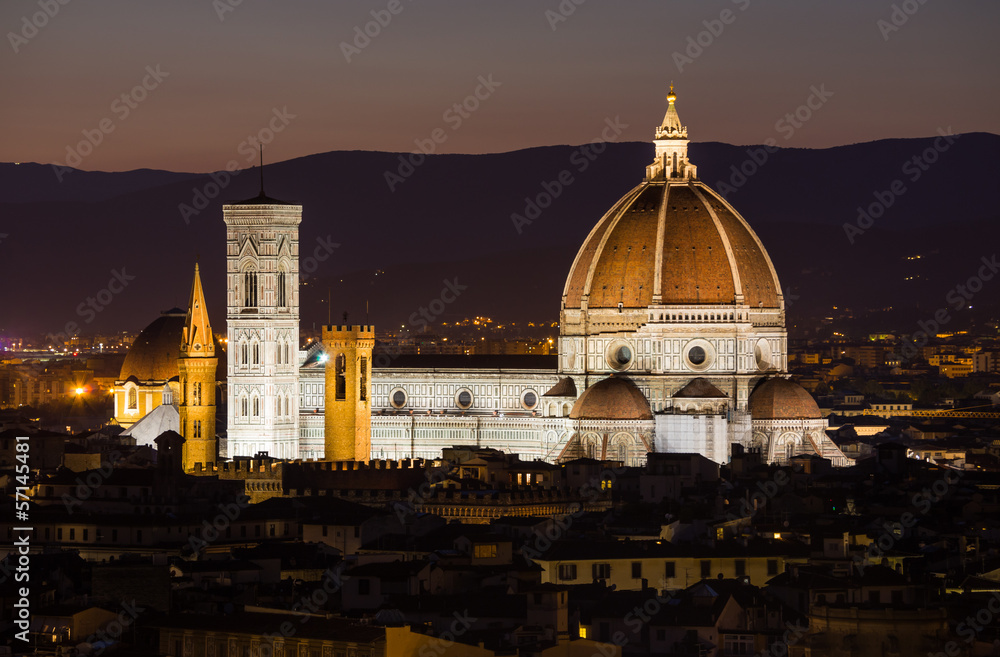Cathedral Santa Maria dei Fiore at night, Florence