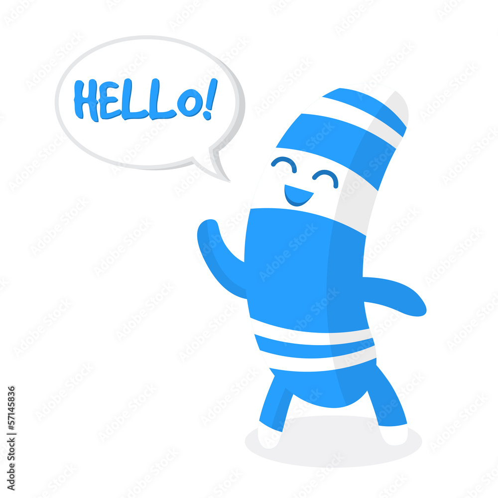 Funny blue character. Vector illustration Funny blue character. Vector illustration