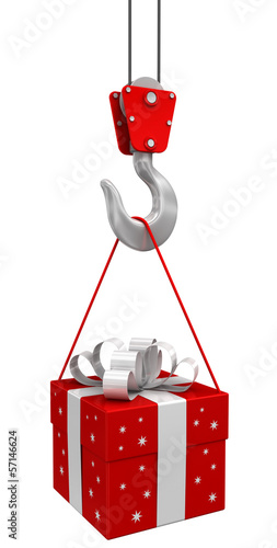 Gift on crane hook