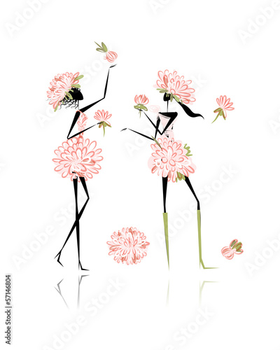 Floral girls for your design