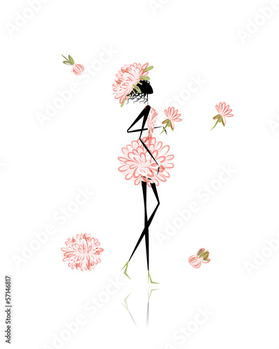 Floral girl for your design