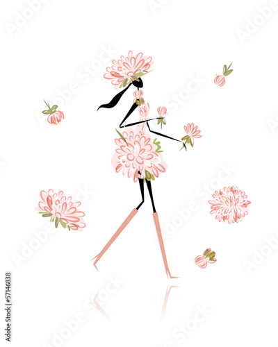Floral girl for your design