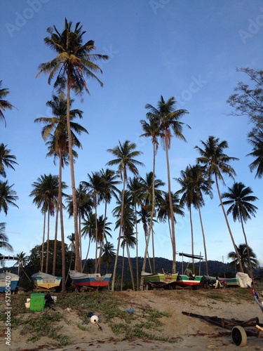 fishing village at beserah malaysia photo