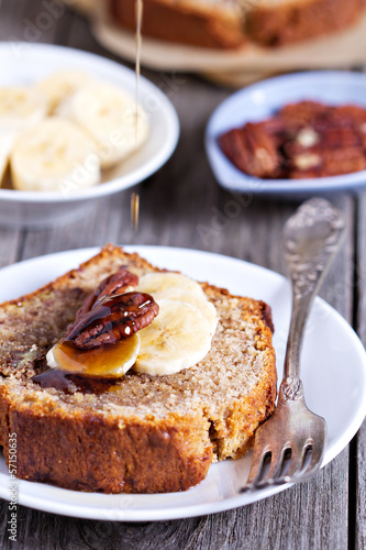 Wallpaper Mural Slice of banana cake with maple syrup pouring over Torontodigital.ca