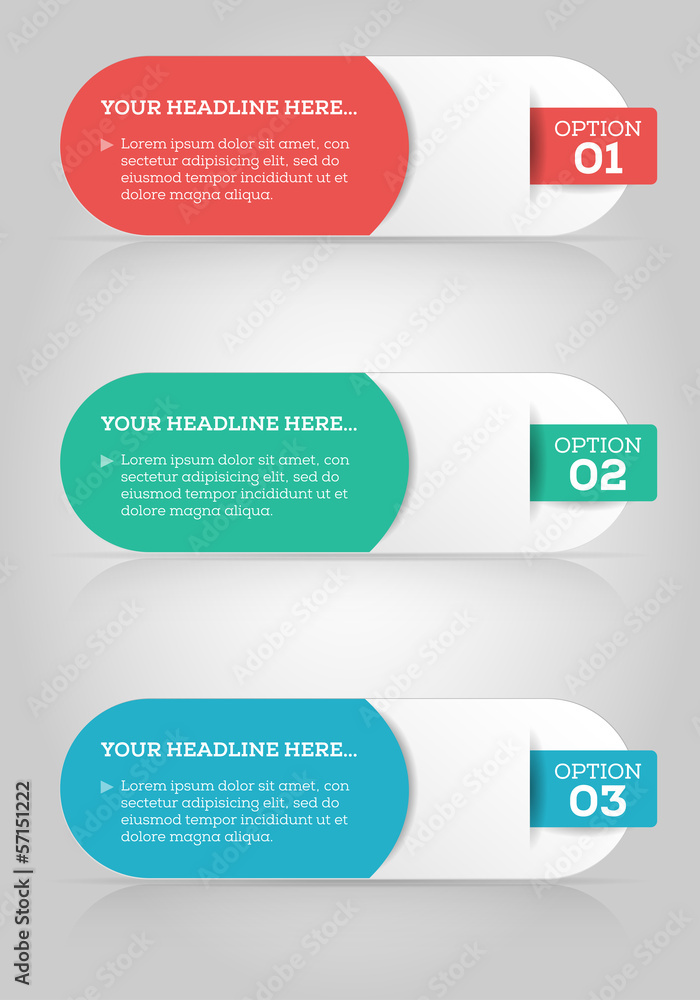 Set of paper labels - options - info graphics Set of paper labels - options - info graphics
