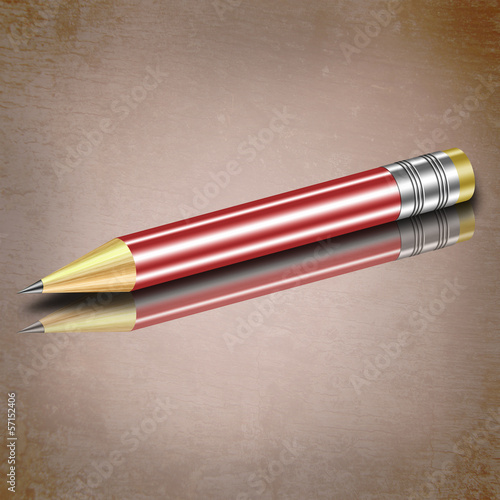 Red pencil on Grunge Background