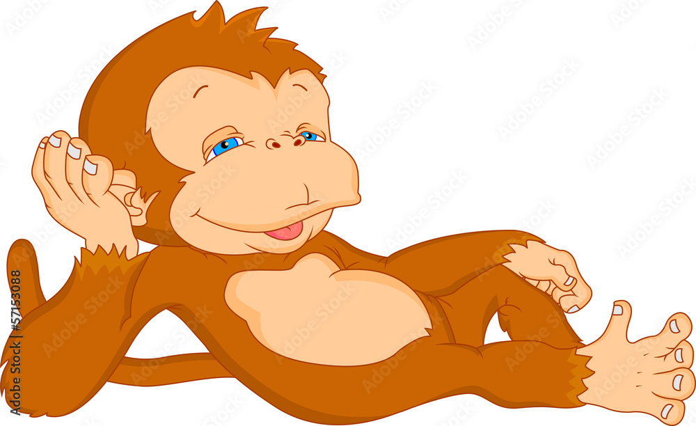 Obraz premium cute monkey cartoon