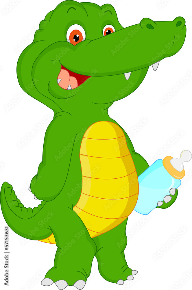 Fototapeta premium cute baby crocodile cartoon
