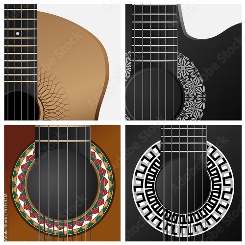 Vector icon of some types guitar.