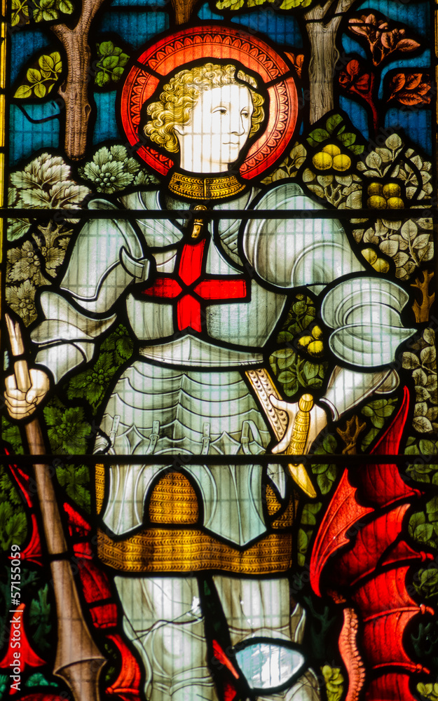 Saint George stained glass window