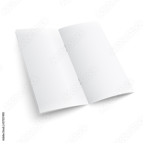 Blank paper brochure with clips.