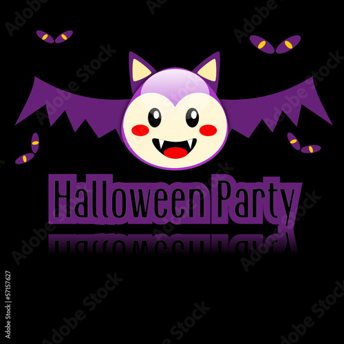 Halloween party background  with bat