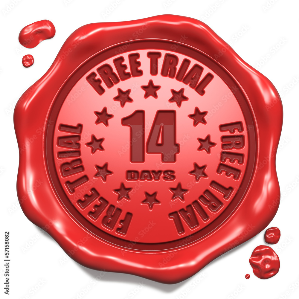 Free Trial 14 Days- Stamp on Red Wax Seal. Free Trial 14 Days- Stamp on Red Wax Seal.