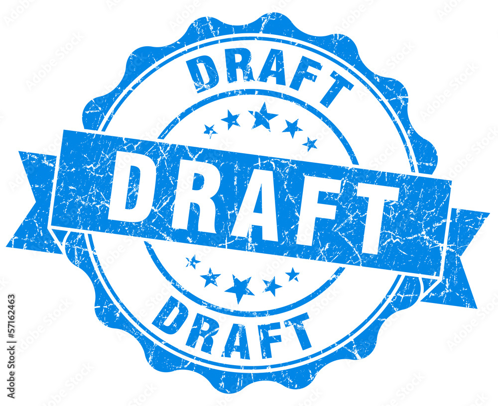 Fototapeta premium draft blue grunge vintage isolated stamp