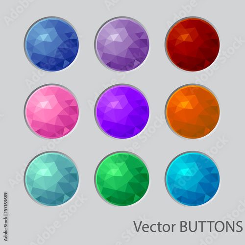 Polygonal round buttons. design elements