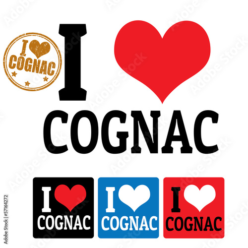 I love Cognac sign and labels