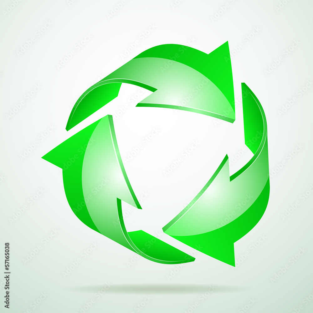 Fototapeta premium 3d Recycle sign