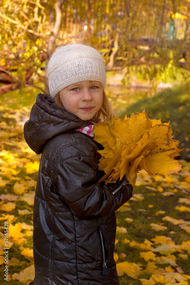 Cute girl in autumn park Cute girl in autumn park