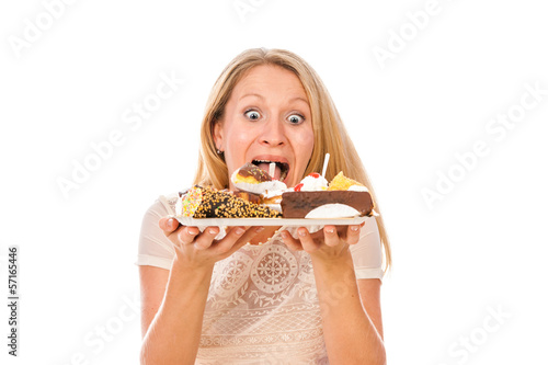 the nice woman with cakes