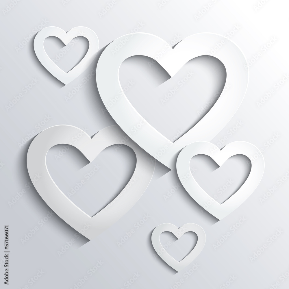 Background with white paper hearts Background with white paper hearts