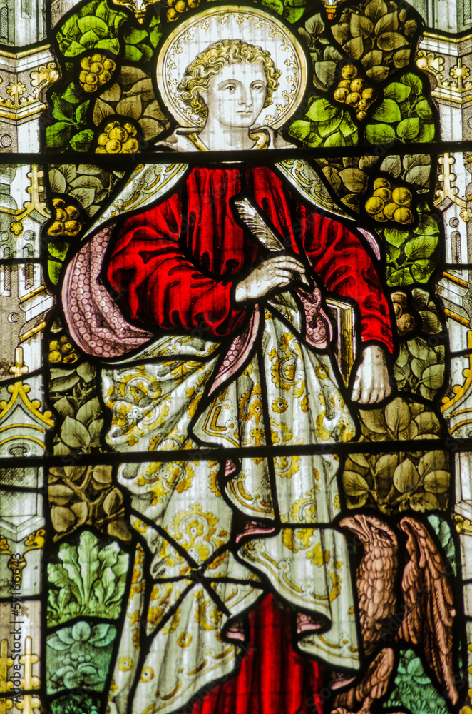 Saint John stained glass window