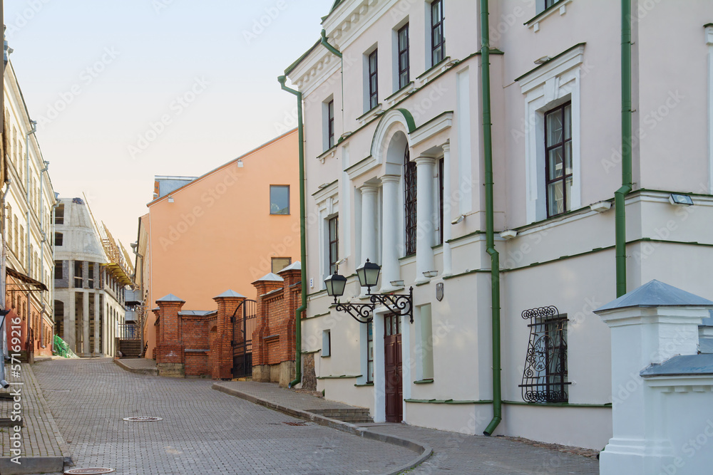Old small street in Minsk, Belarus